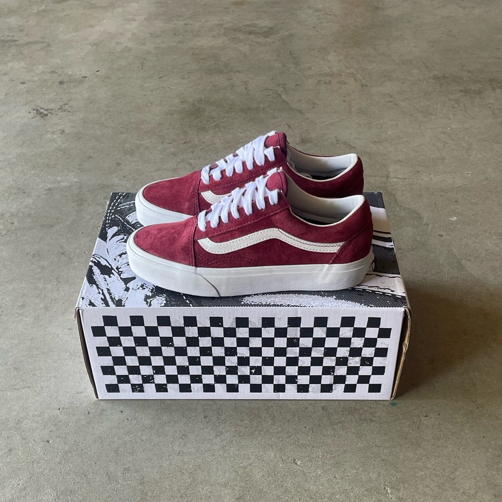 Vans Old Skool 36 DX Burgundy Suede Classic Lifestyle Sneakers/Shoes 3.5 Youth